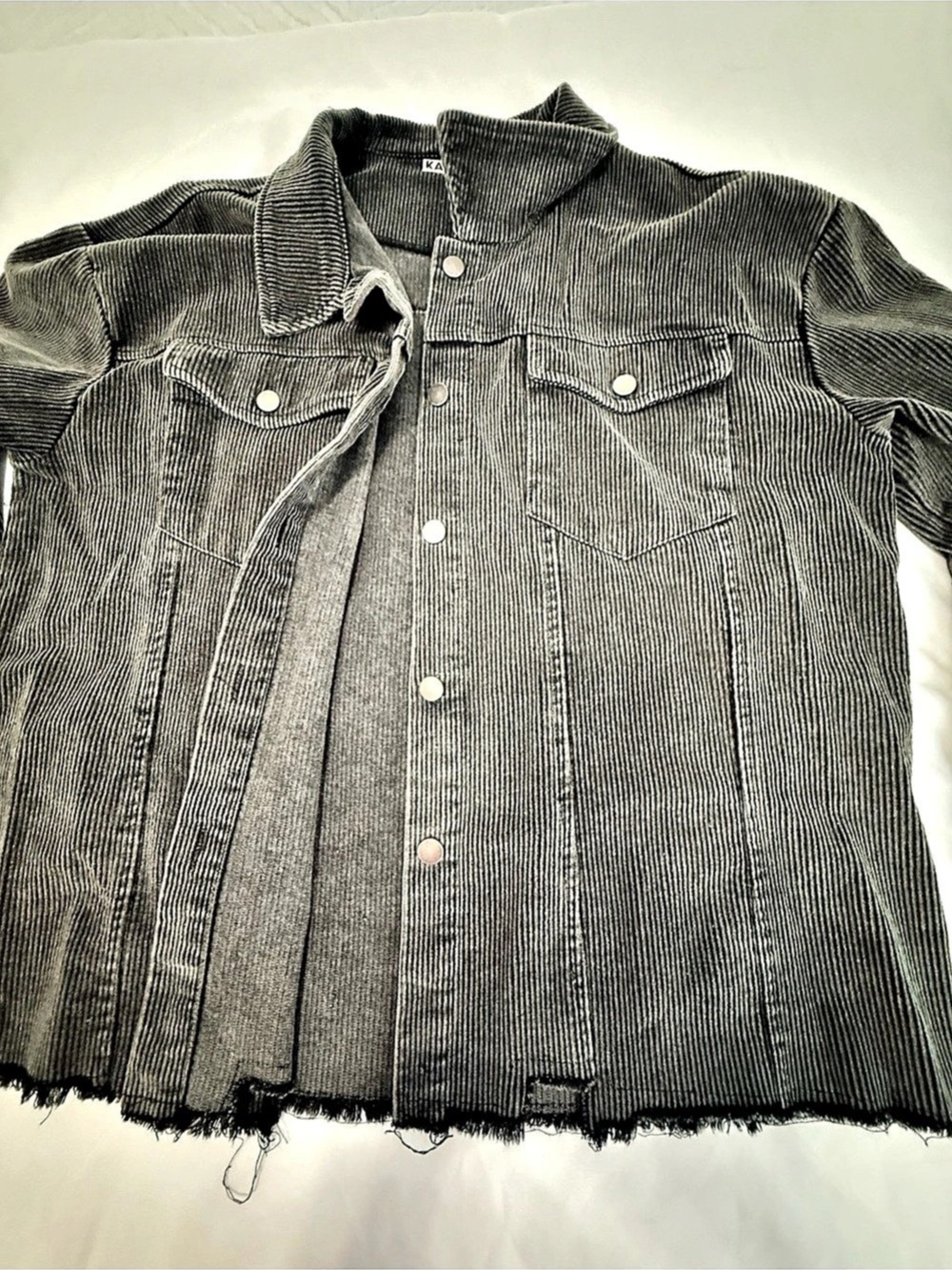 Katy Did Corduroy Jean Jacket Black XL